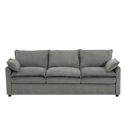 Modern 3 Seater Sofa With Side Storage Pockets For Living Room