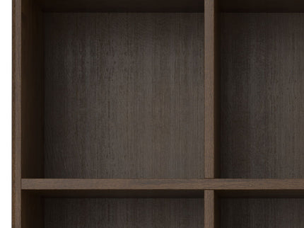 Harper - Low 6 Cube Storage With Drawers - Walnut Brown