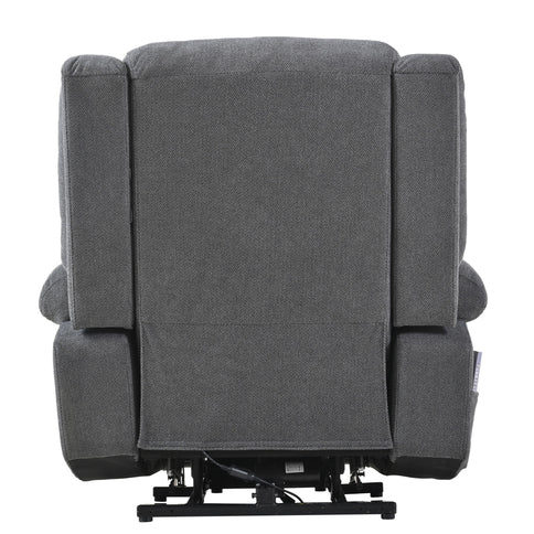Power Lift Recliner Chair With Extended Footrest, Remote Control, Cup Holders, And Side Pockets