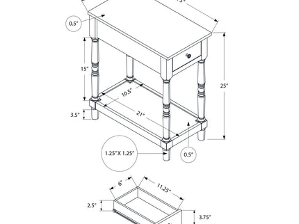 Accent End Table, 2 Tier, Storage Drawer, Traditional Stylish Design