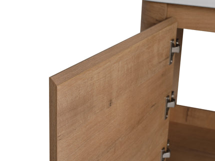 Wall Mounted Bathroom Vanity With Sink And Storage Shelves, Soft Close Doors
