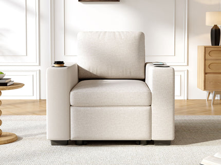 Single Pull Out Sofa Bed With USB Ports And Cup Holders