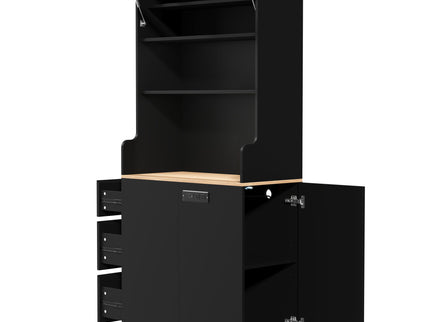 Pantry Cabinet With Hydraulic Flip Top And USB Charging Port