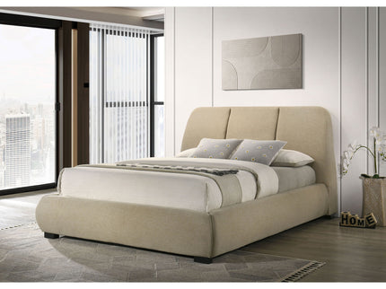 Modern Upholstered Platform Bed With Tufted Headboard