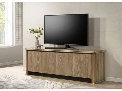 Dreydon - 4 Door TV Stand With Adjustable Shelves And Cable Management - Light Brown