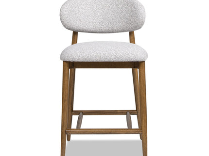 Locke - Modern Upholstered Counter Stool With Frame - Salt / Pepper