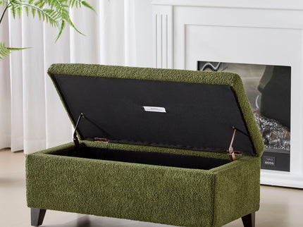 Storage Ottoman With Flip Top Lid - Retro Green