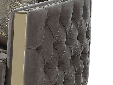 Naomi - Button Tufted Sofa - Taupe