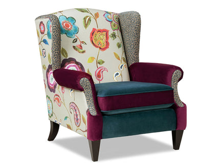 Anya - Wingback Accent Arm Chair - Blue