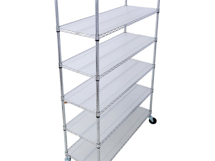 6 Tier 6000Lbs Capacity Nsf Metal Shelf Wire Shelving Unit, Heavy Duty Adjustable Storage Rack With Wheels & Shelf Liners For Commercial Grade Utility Steel Storage Rack