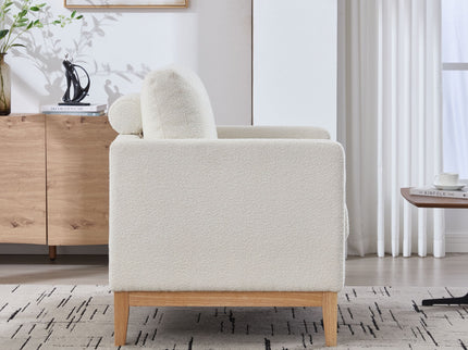 Wide Modern Performance Accent Chair With Natural Legs
