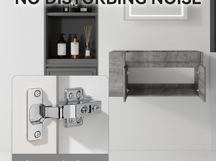 Floating Bathroom Vanity Cabinet, Soft Close Double Drawers, Open Side Storage, Wall Mounted, Cabinet Only