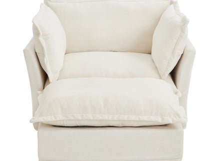 Modern Armchair Sofa With Movable Ottoman