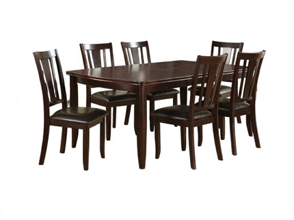 7 Piece Set, Dining Table With Butterfly Leaf And 6 Side Chairs - Espresso
