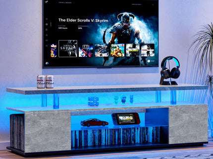 TV Stant With LED And Large Side Cabinet
