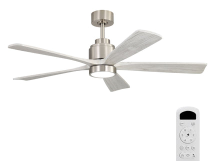 Ultra Quiet Reversible Ceiling Fan With Light Dimmable LED For Large Room - Brushed Nickel