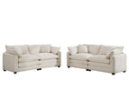 Beige / 2 Pc. 2 Double Seater Sofas