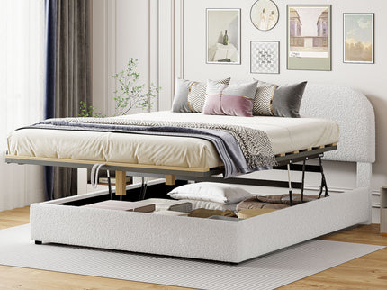 Upholstered Platform Bed With Hydraulic Storage System