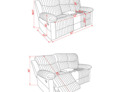 Bruni - Console Reclining Loveseat With Manual Recline