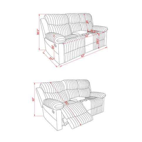Bruni - Console Reclining Loveseat With Manual Recline