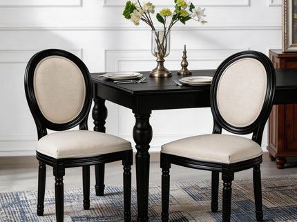 Upholstered & Round Back Dining Chairs (Set of 2)