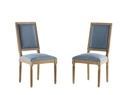French Country Style Dining Chair With Upholstered Seating And Fluted Legs