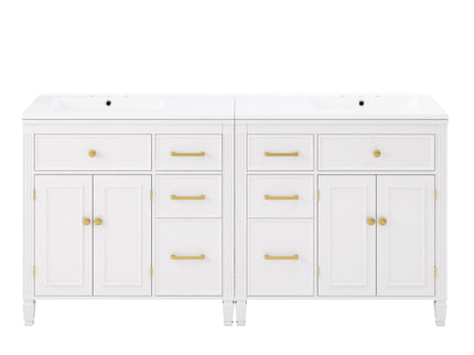 2 Piece Freestanding Bathroom Vanity Set With Sink Top, Reversible Dual Layout