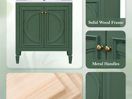 Bathroom Vanity With Sink With 2 Doors And Adjustable Shelf