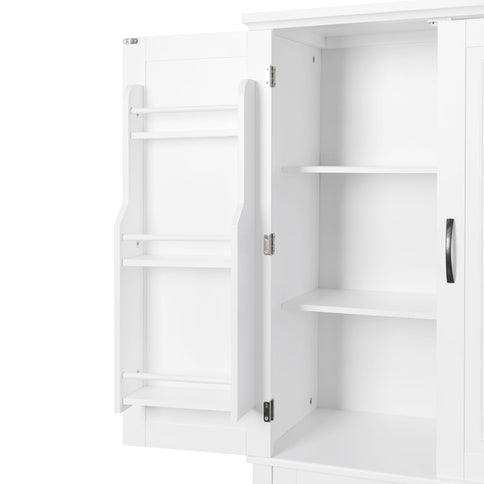 Bathroom Storage Cabinet With Doors And Drawer, Adjustable Shelf