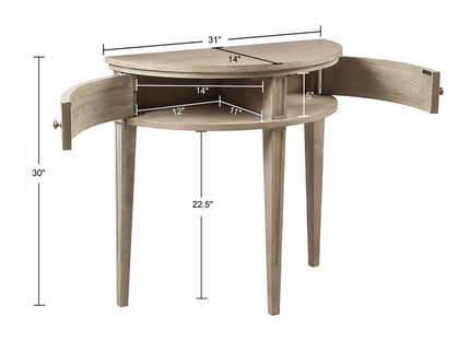 Vintage Inspired Storage Console Table With Fluted Doors