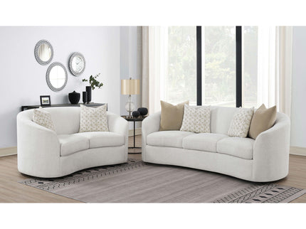 Rory - 2 Piece Sloped Arms Living Room Set - Ivory White