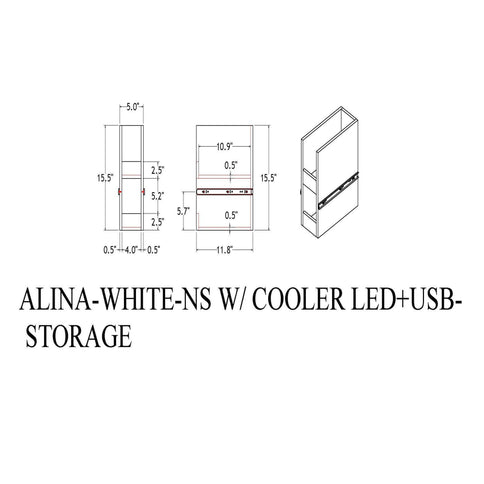 Adelaide - Nightstand With Cooler And Speaker - Gray / Black