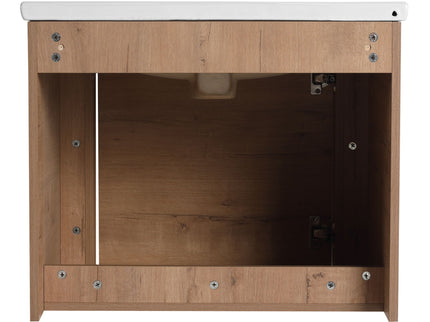 Wall Mounted Bathroom Vanity With Sink And Storage Shelves, Soft Close Doors