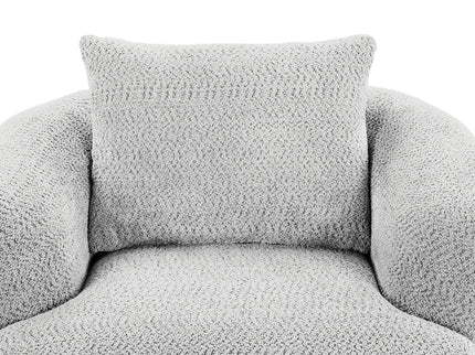 360° Swivel Barrel Sofa Chair With Throw Pillow, Upholstered Accent Chair