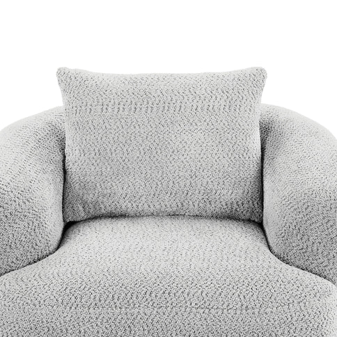 360° Swivel Barrel Sofa Chair With Throw Pillow, Upholstered Accent Chair