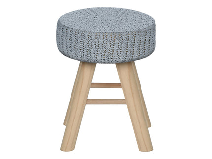 Ottoman, Pouf, Footrest, Foot Stool, Round, Natural Wood Legs, Contemporary, Modern