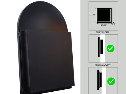 Arched Recessed Medicine Cabinet, Metal Framed Bathroom Wall Cabinet With Mirror And Adjustable Shelves, Wall Mirror With Storage For Bathroom