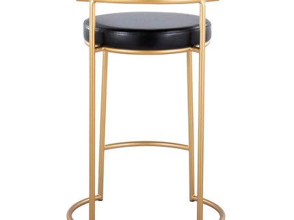 Fuji - Round Contemporary Fixed Height Counter Stool (Set of 2)