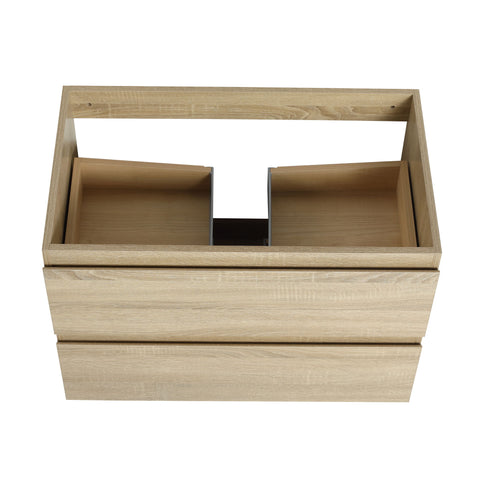 Wall Mounted Bathroom Vanity With Sink, 2 Soft Close Drawers