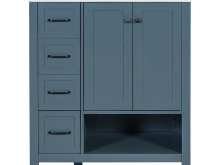Bathroom Vanity With Sink Top, Bathroom Vanity Cabinet With 2 Doors And 2 Drawers, Open Shelf