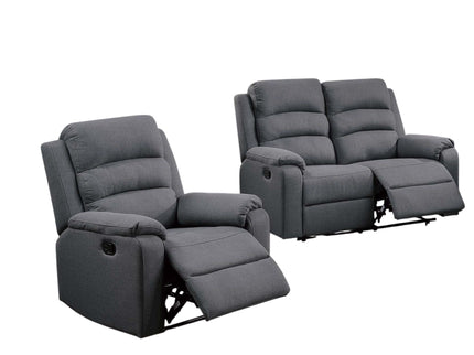2 Piece Living Room Set With Manual Reclining Loveseat And Recliner