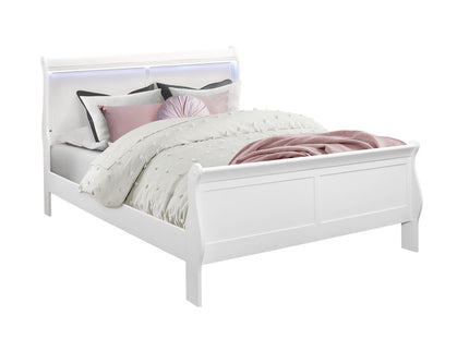 Charlston - Modern Sleigh Design Bed With LED