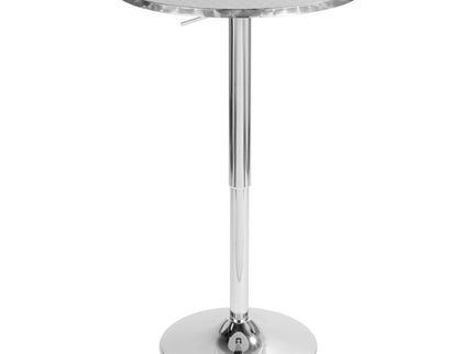 Bistro - Contemporary Adjustable Round Bar Table - Silver