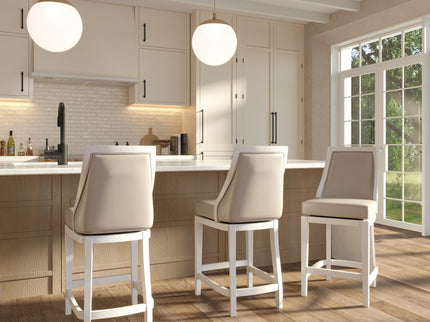 Modern Swivel Stool With Tall Back