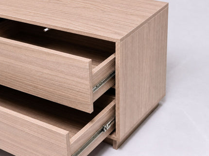 TV Stand For TVs Up To 60" With 2 Doors And 2 Drawers - Natural Walnut