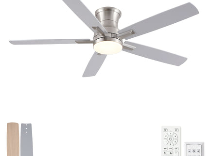 Mordern Flush Mount Ceiling Fan With Light And Remote Control