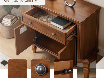 Nightstand With Charging Station Bedside Table With Drawer And Double Door Storage