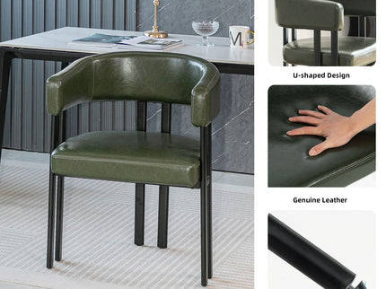 Modern Dining Upholstered Barrel Chair With Curved Back And Armrests