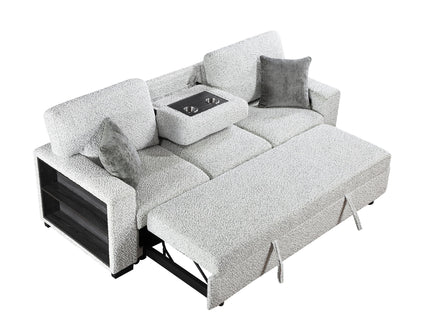 Prato - Sofa With Pull Out Sleeper And USB - Gray