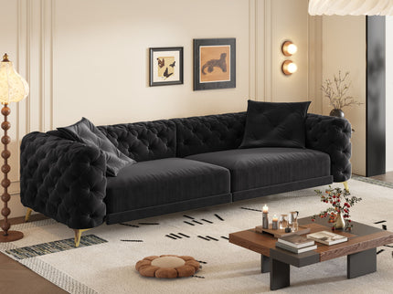 3 In 1 Convertible Sleeper, Deep Seat Pull Out Sofa Bed, Button Tufted